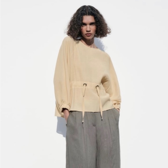 NWOT Zara beige tan top size L - Picture 5 of 5